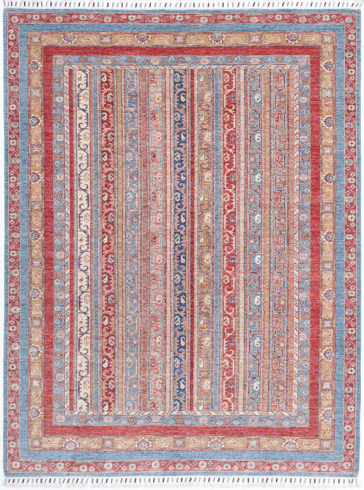 Afghan Shaal Rug 5' 7" x 7' 9" Hand-Knotted | No. AT46657