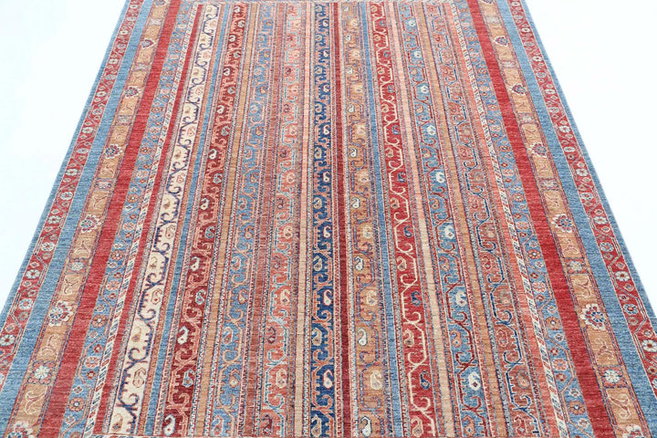 Afghan Shaal Rug 5' 7" x 7' 9" Hand-Knotted | No. AT46657