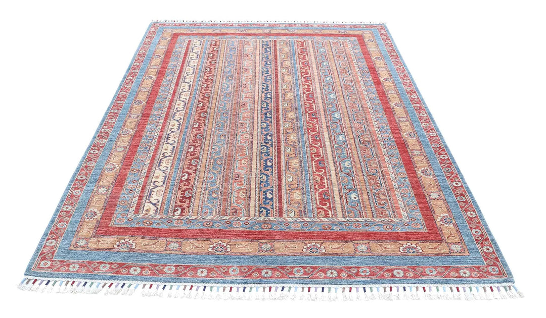 Afghan Shaal Rug 5' 7" x 7' 9" Hand-Knotted | No. AT46657