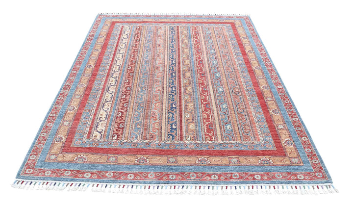 Afghan Shaal Rug 5' 7" x 7' 9" Hand-Knotted | No. AT46657