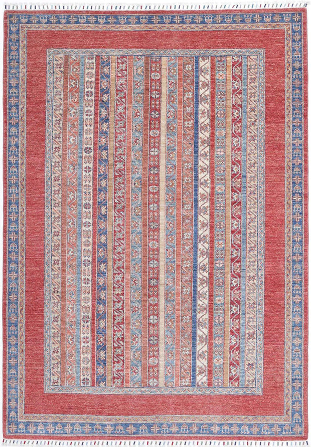 Hand Knotted Shaal Wool Rug 5' 7" x 8' 1" - No. AT28774