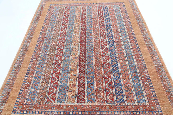 Gold Afghan Oriental Rug 5' 8" x 7' 11" Hand-Knotted | No. AT62290