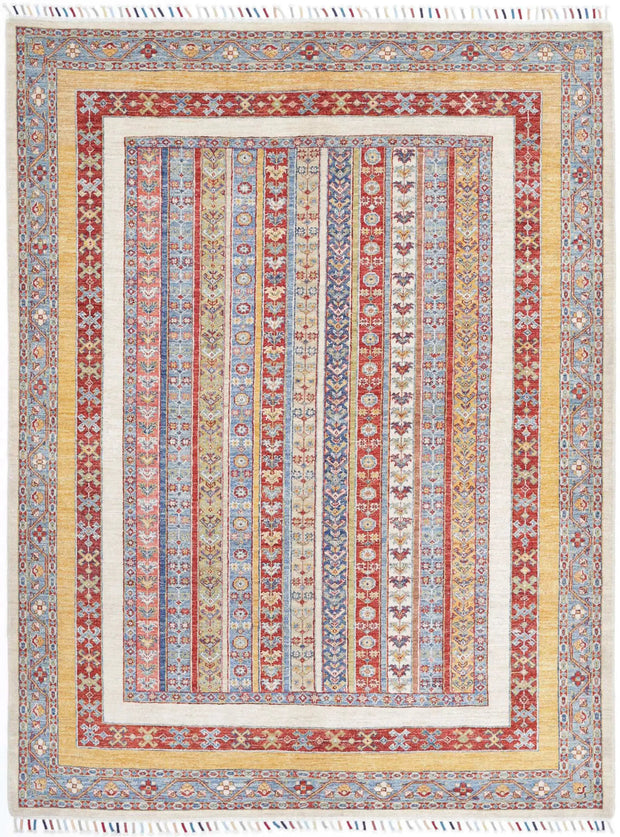 Hand Knotted Shaal Wool Rug 5' 8" x 7' 6" - No. AT54678
