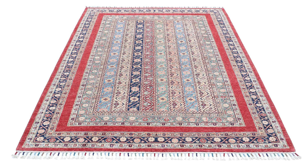 Afghan Oriental Rug 5' 8" x 7' 7" Hand-Knotted | No. AT26322