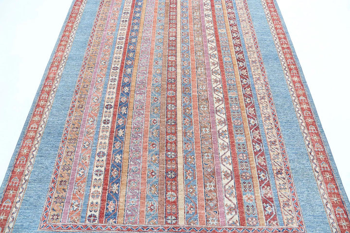 Blue Afghan Oriental Rug 5' 9" x 7' 8" Hand-Knotted | No. AT49905
