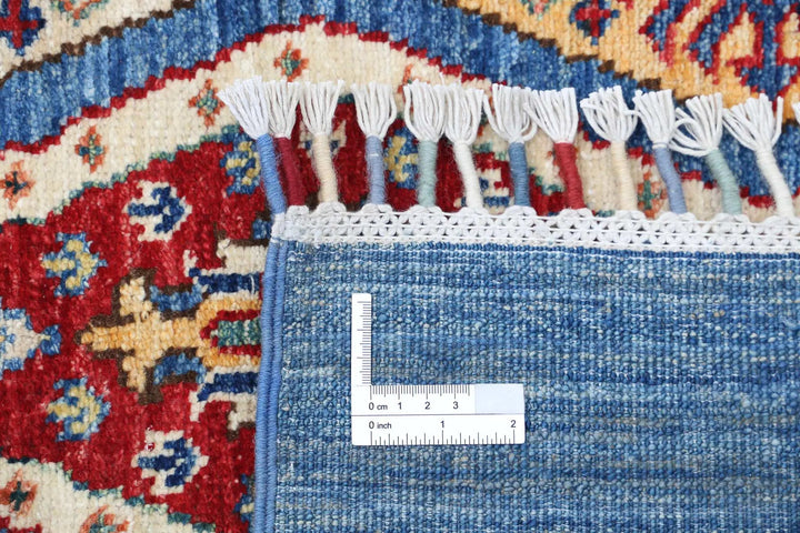 Blue Afghan Shaal Rug 6' 3" x 9' 4" Hand-Knotted | No. AT37731