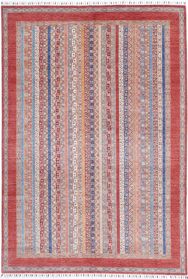 Hand Knotted Shaal Wool Rug 6' 7" x 9' 10" - No. AT99258
