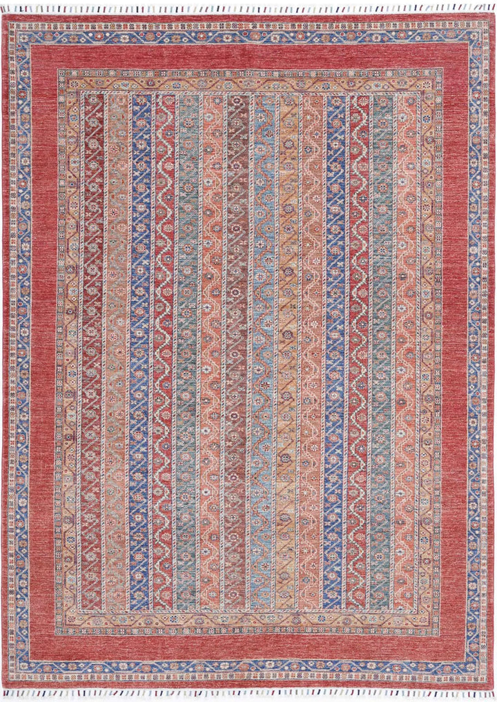 Hand Knotted Shaal Wool Rug 6' 7" x 9' 5" - No. AT510160