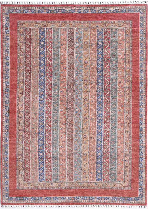 Hand Knotted Shaal Wool Rug 6' 7" x 9' 5" - No. AT97505