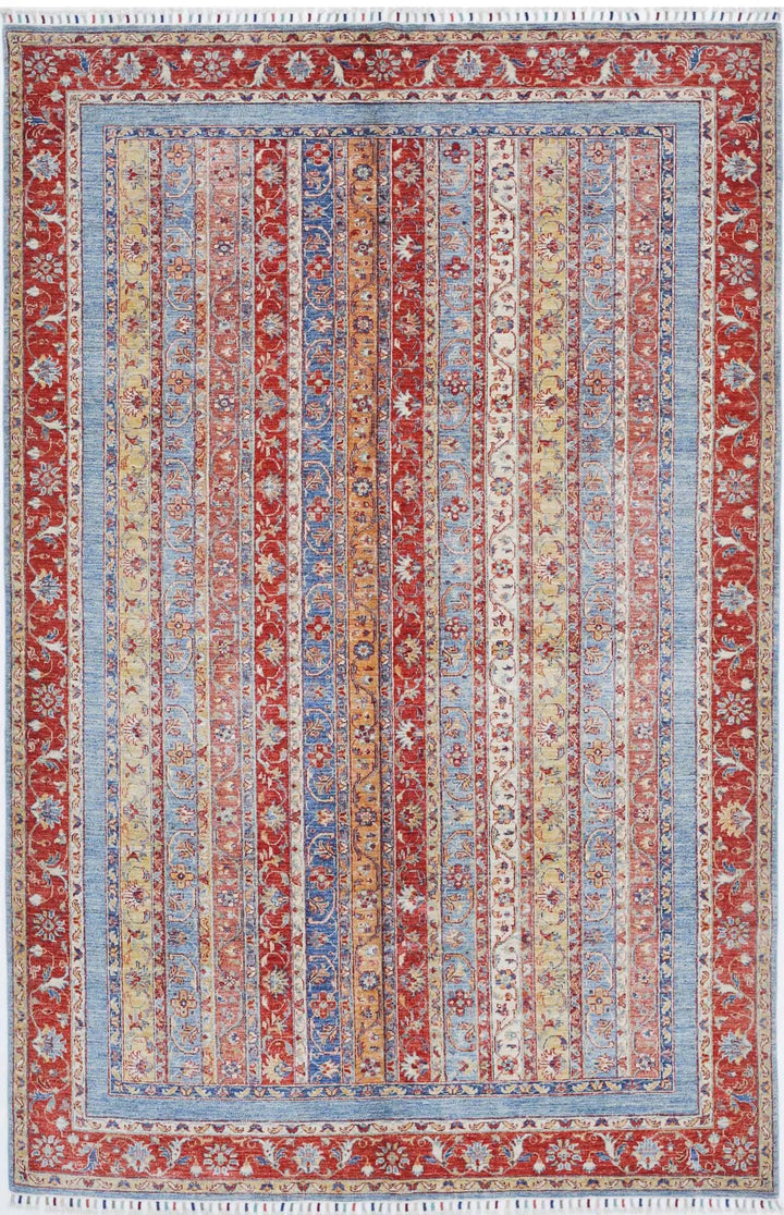 Hand Knotted Shaal Wool Rug 6' 7" x 9' 9" - No. AT140557