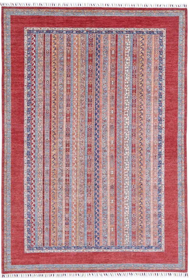 Hand Knotted Shaal Wool Rug 6' 8" x 9' 10" - No. AT85586