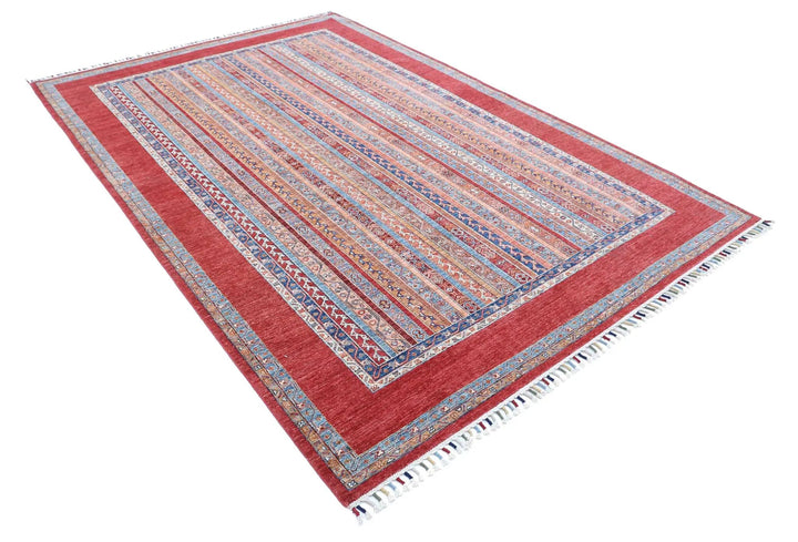 Afghan Shaal Rug 6' 8" x 9' 10" Hand-Knotted | No. AT85586