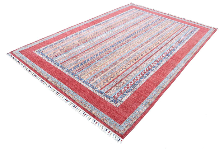 Afghan Shaal Rug 6' 8" x 9' 10" Hand-Knotted | No. AT85586