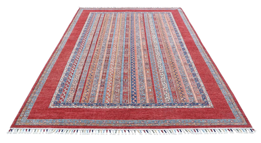 Afghan Shaal Rug 6' 8" x 9' 10" Hand-Knotted | No. AT85586