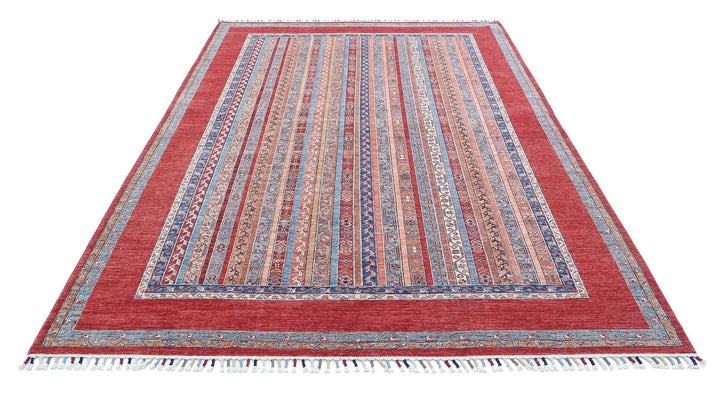 Afghan Shaal Rug 6' 8" x 9' 10" Hand-Knotted | No. AT85586