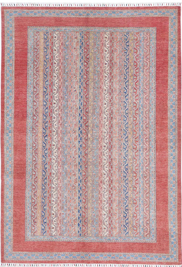 Hand Knotted Shaal Wool Rug 6' 8" x 9' 8" - No. AT43863