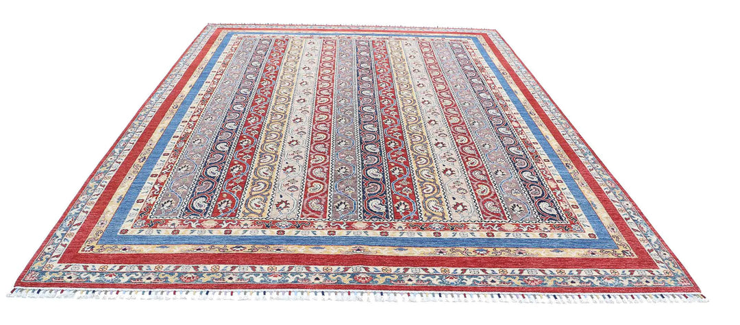 Afghan Shaal Rug 9' 0" x 11' 8" Hand-Knotted | No. AT58415