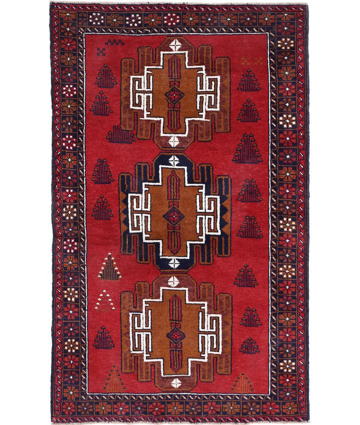 Afghan Tribal Rug 3' 5" x 5' 9" Hand-Knotted | No. AT22476