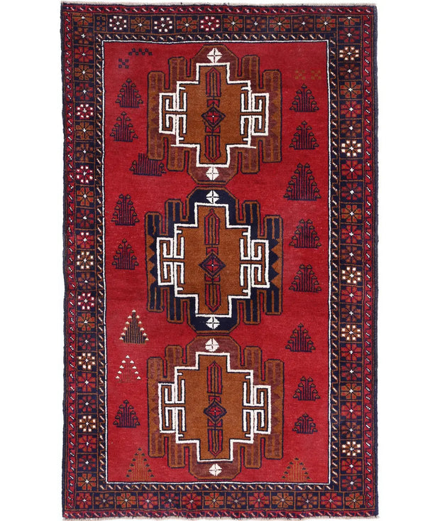 Hand Knotted Tribal Baluch Wool Rug 3' 5" x 5' 9" - No. AT22476