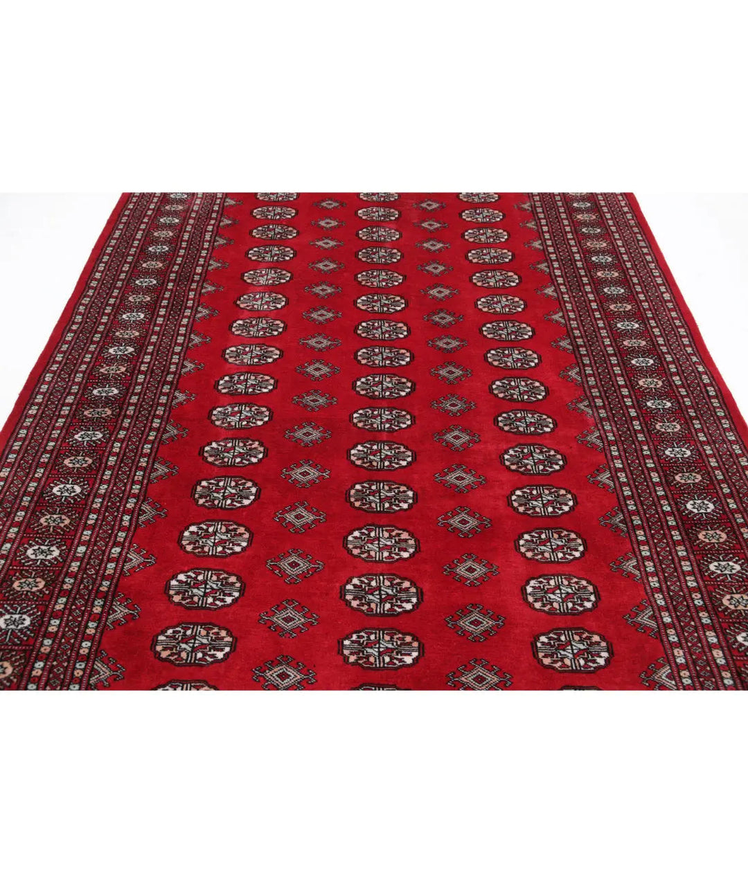 Afghan Bokhara Rug 6' 0" x 8' 8" Hand-Knotted | No. AT78103