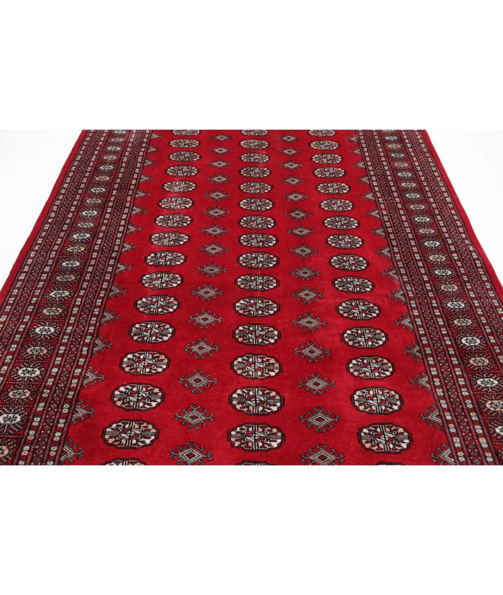 Afghan Bokhara Rug 6' 0" x 8' 8" Hand-Knotted | No. AT78103