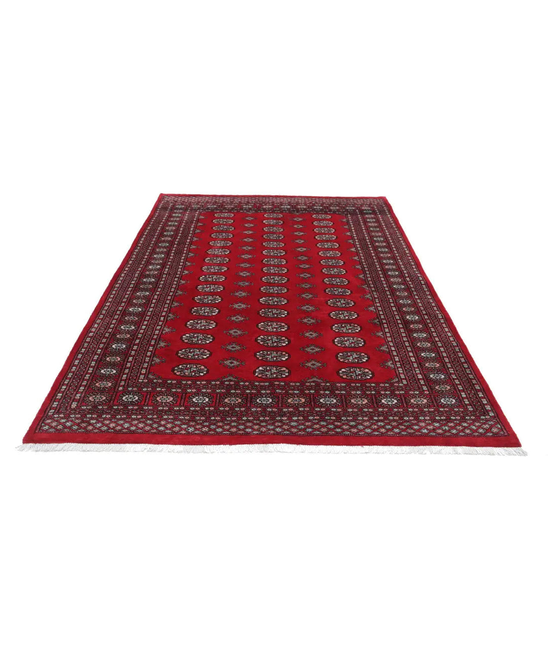 Afghan Bokhara Rug 6' 0" x 8' 8" Hand-Knotted | No. AT78103