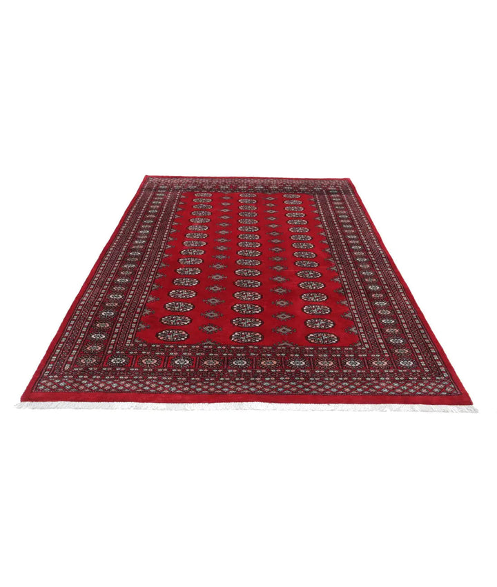 Afghan Bokhara Rug 6' 0" x 8' 8" Hand-Knotted | No. AT78103