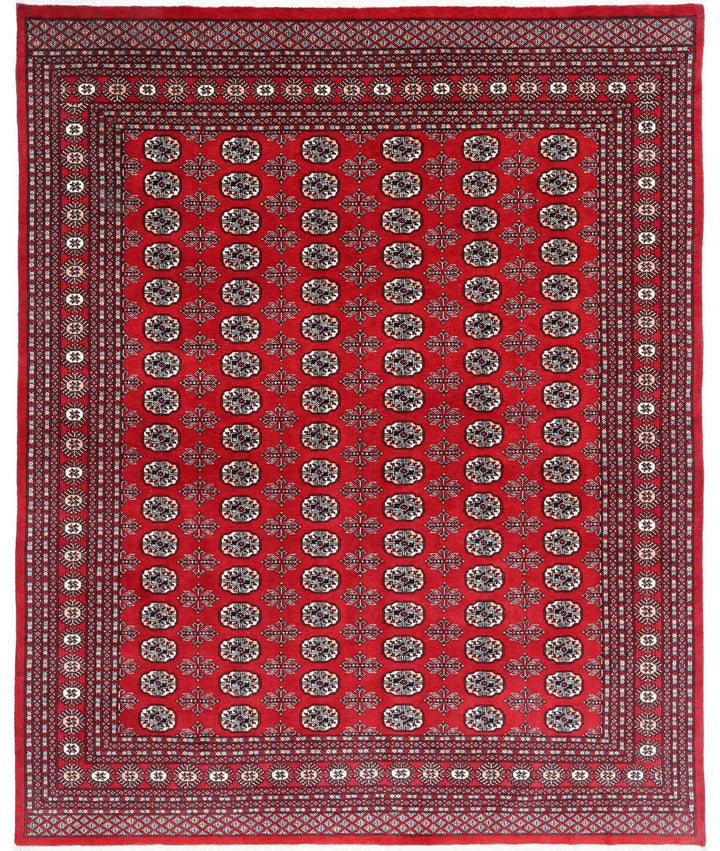 Afghan Bokhara Rug 8' 1" x 9' 10" Hand-Knotted | No. AT81287