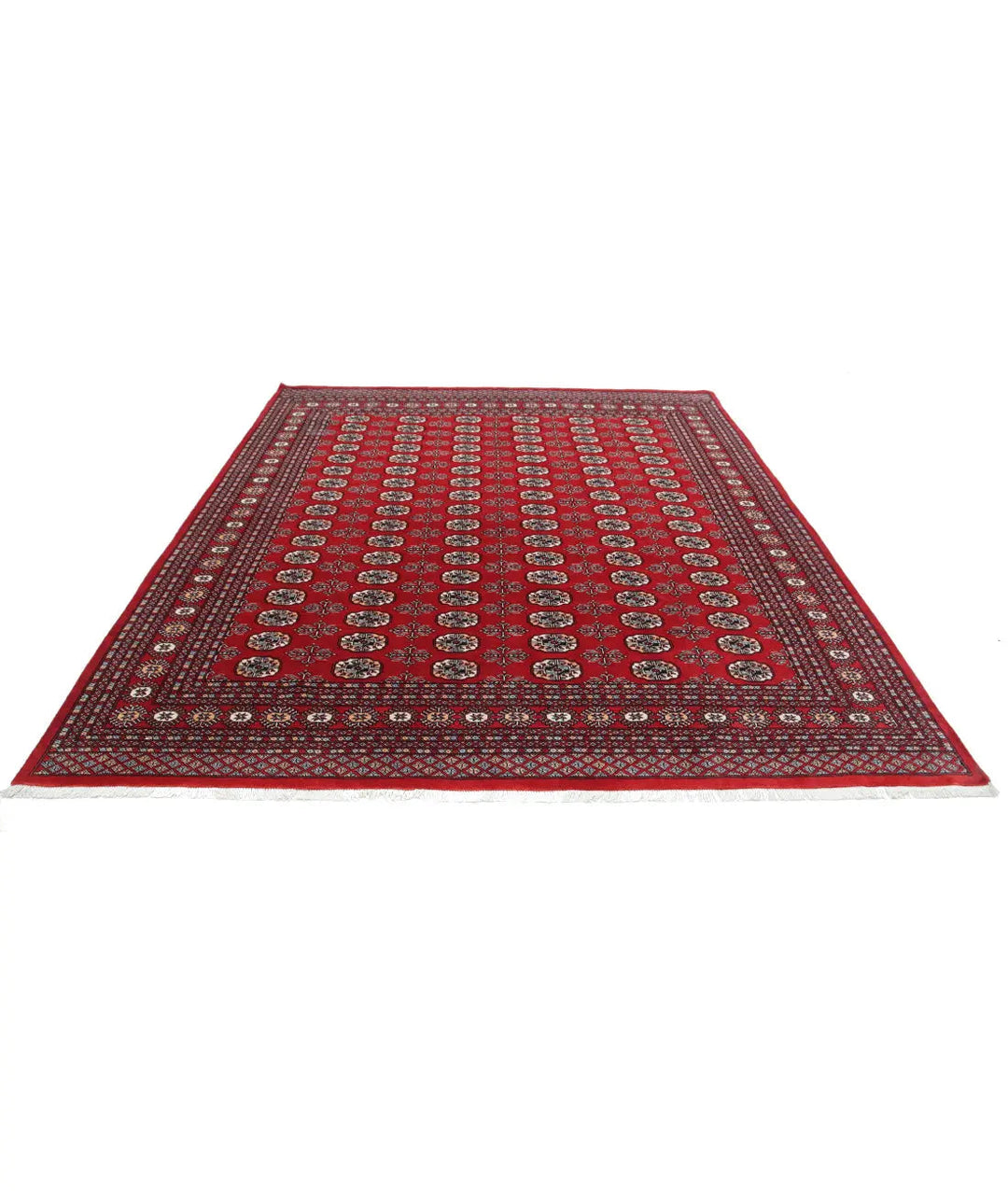 Afghan Bokhara Rug 8' 1" x 9' 10" Hand-Knotted | No. AT81287