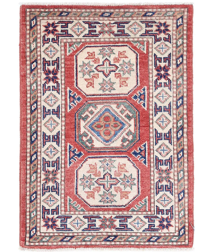 Afghan Kazak Rug 2' 0" x 2' 10" Hand-Knotted | No. AT53996
