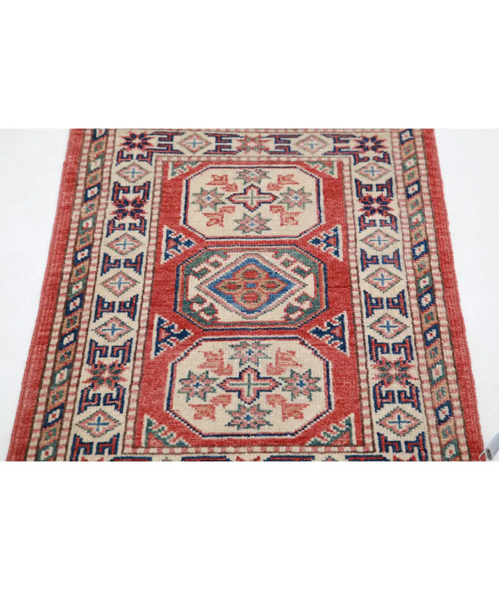 Afghan Kazak Rug 2' 0" x 2' 10" Hand-Knotted | No. AT53996