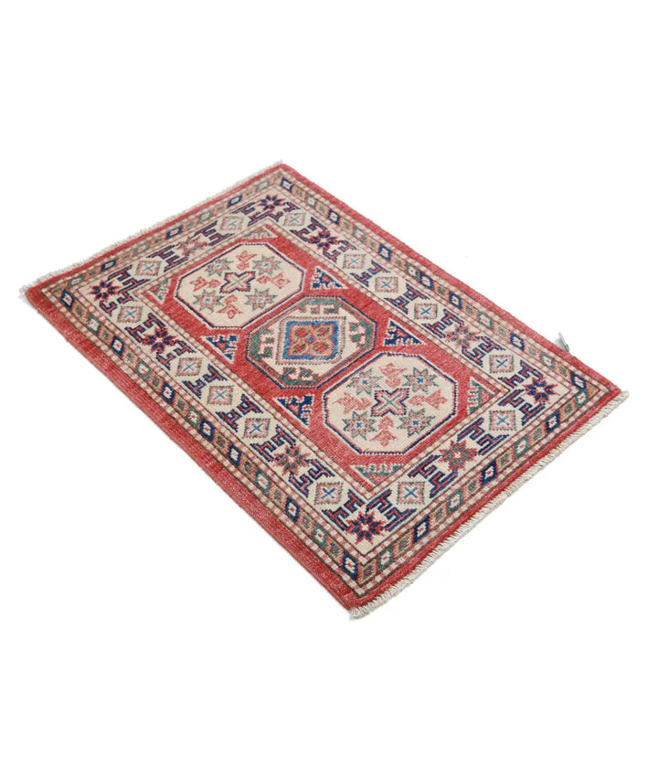 Afghan Kazak Rug 2' 0" x 2' 10" Hand-Knotted | No. AT53996