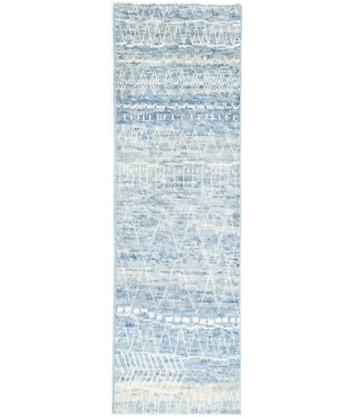 Hand Knotted Tribal Moroccan Wool Rug 2' 8" x 9' 4" - No. AT61137