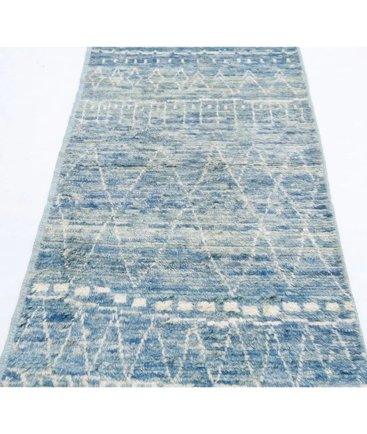 Hand Knotted Tribal Moroccan Wool Rug 2' 8" x 9' 4" - No. AT61137
