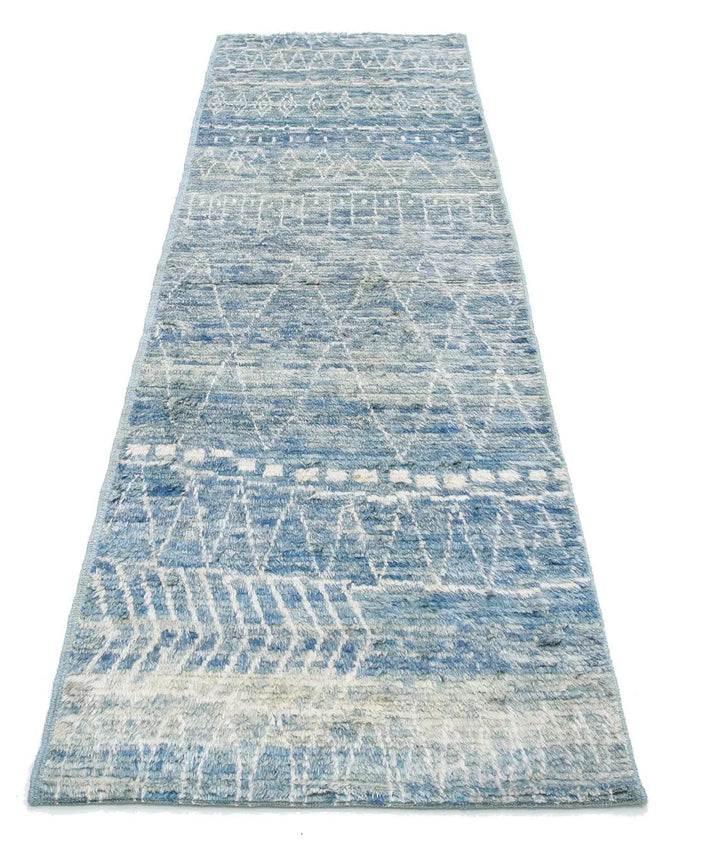 Hand Knotted Tribal Moroccan Wool Rug 2' 8" x 9' 4" - No. AT61137