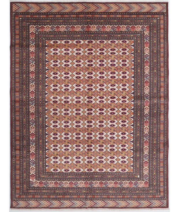 Hand Knotted Tribal Silk Tane Silk Rug 6' 9" x 8' 11" - No. AT10660