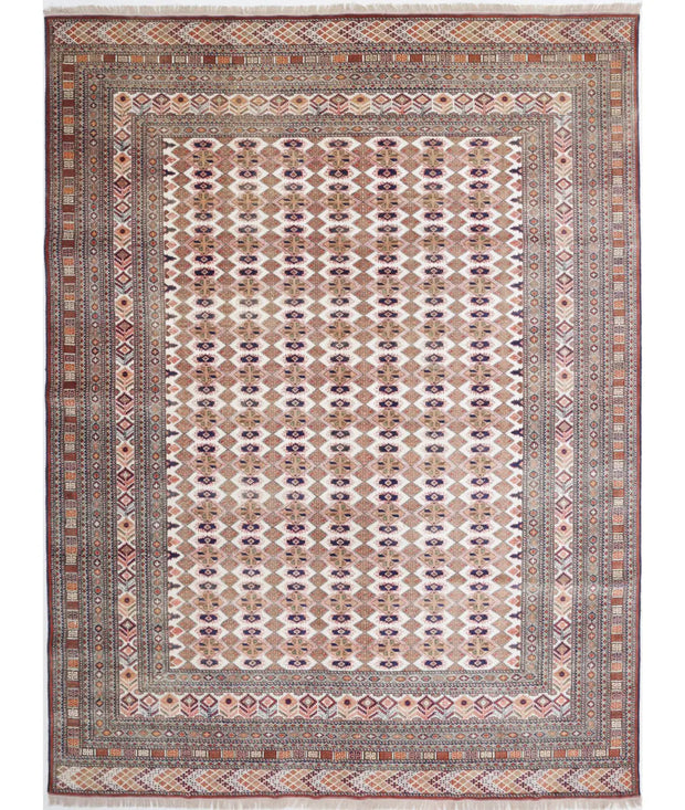 Hand Knotted Tribal Silk Tane Silk Rug 6' 9" x 9' 2" - No. AT18915