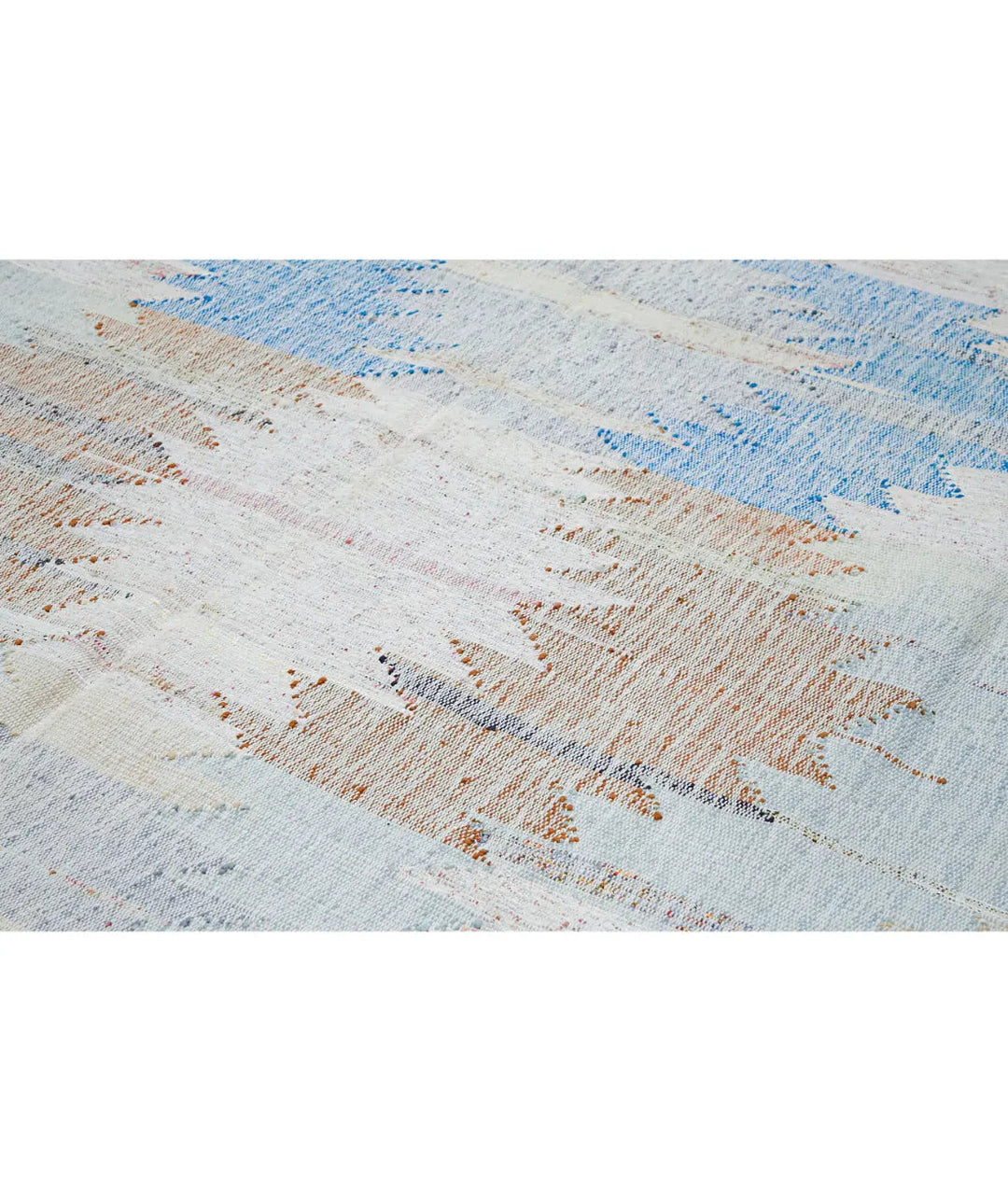 Hand Woven Modern Lily Cotton Kilim Rug 10' 1" x 14' 1" - No. AT78224