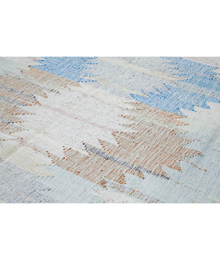 Hand Woven Modern Lily Cotton Kilim Rug 10' 1" x 14' 1" - No. AT78224