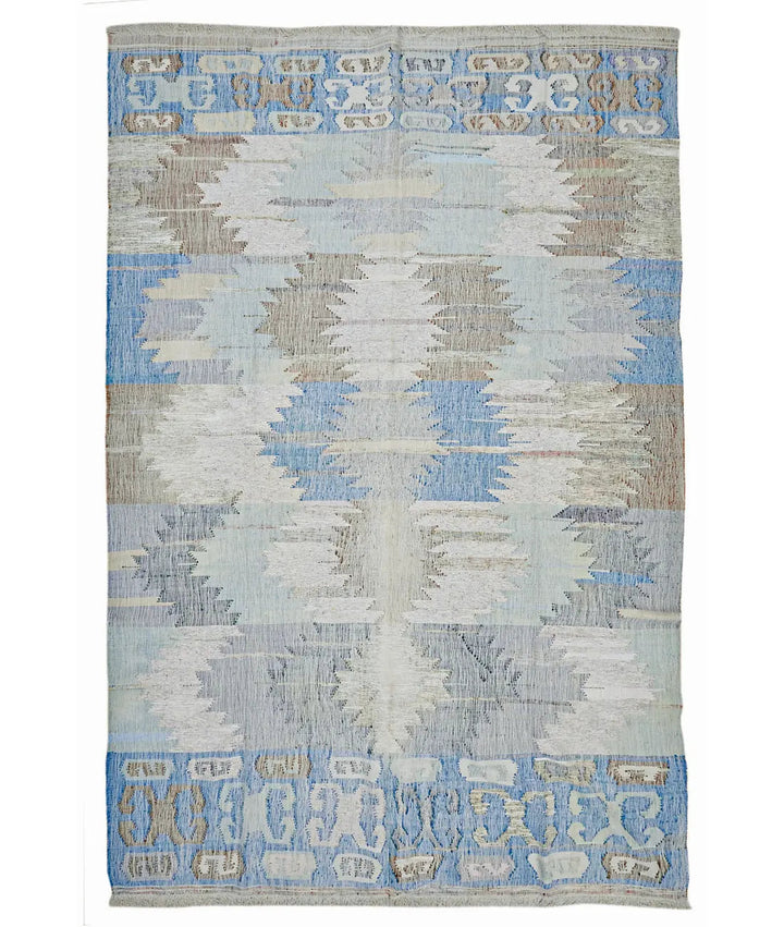 Hand Woven Modern Lily Cotton Kilim Rug 10' 1" x 14' 1" - No. AT78224