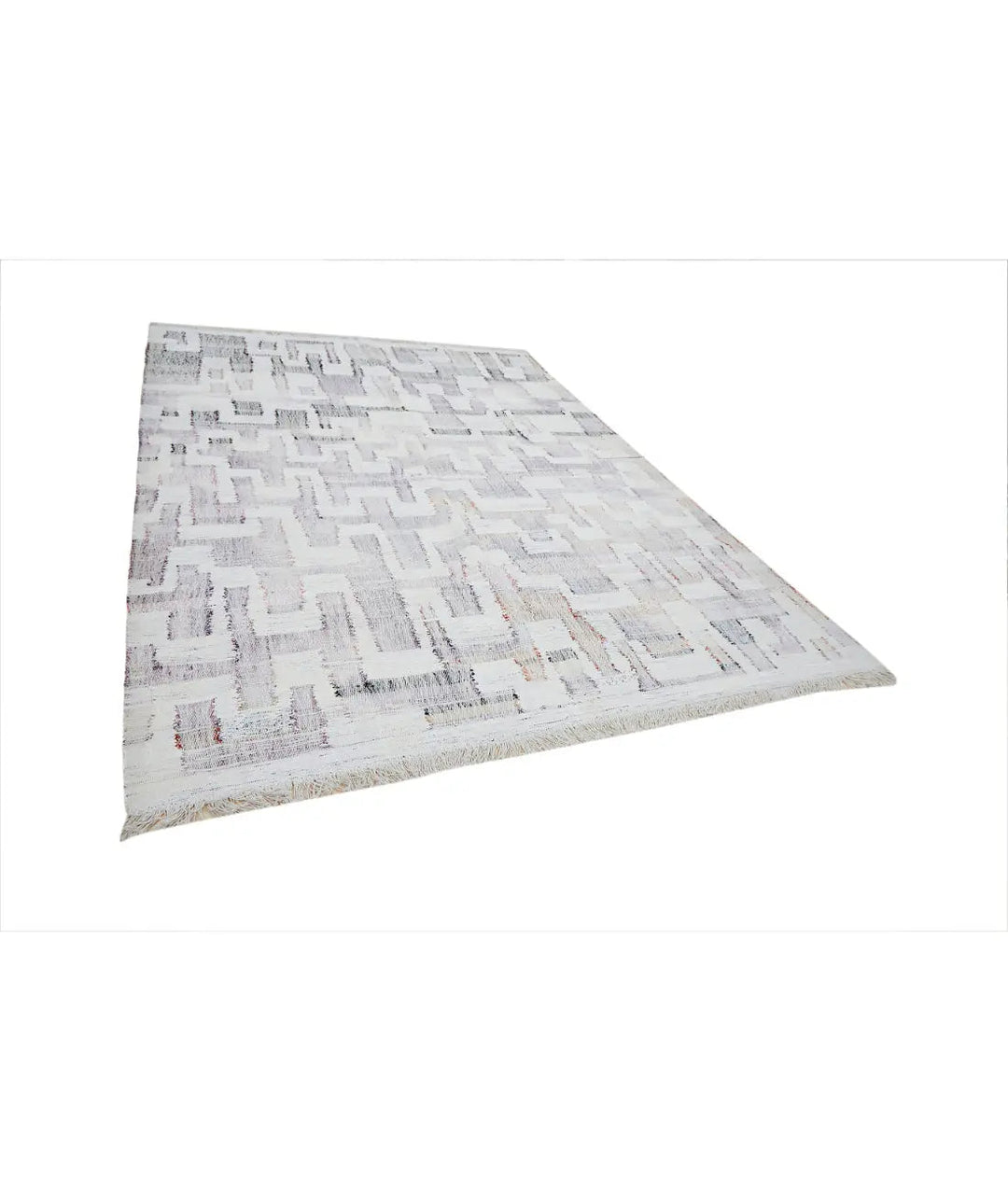 Hand Woven Modern Lily Cotton Kilim Rug 7' 10" x 11' 0" - No. AT11395