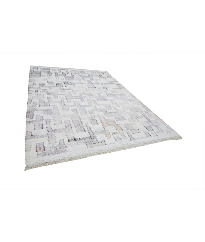 Hand Woven Modern Lily Cotton Kilim Rug 7' 10" x 11' 0" - No. AT11395