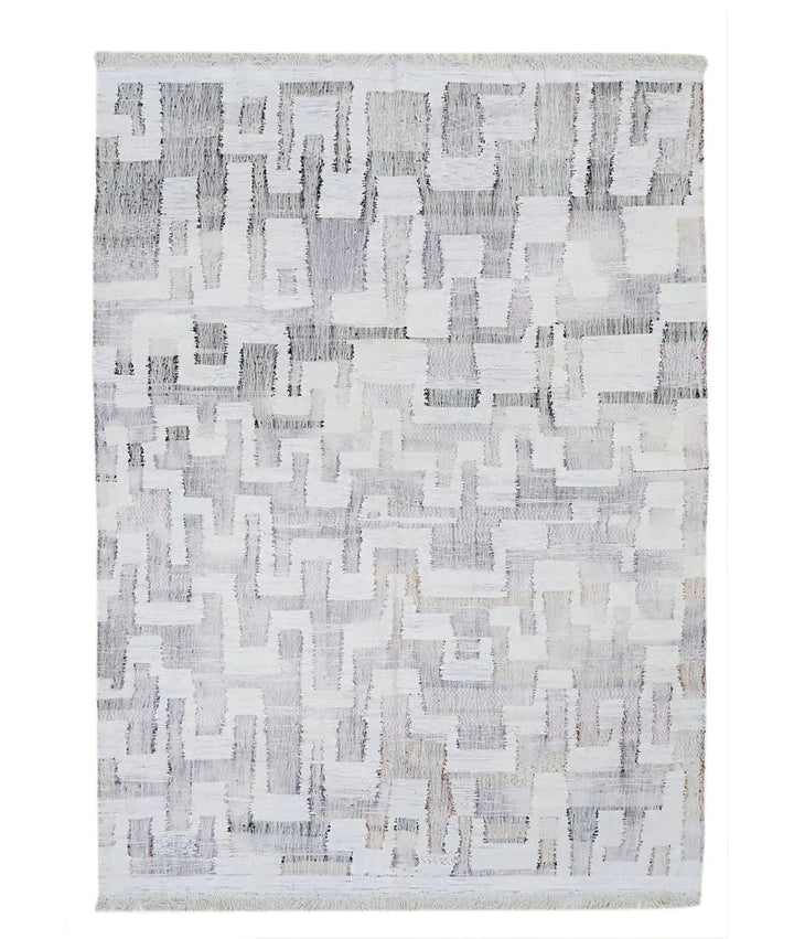 Hand Woven Modern Lily Cotton Kilim Rug 7' 10" x 11' 0" - No. AT11395