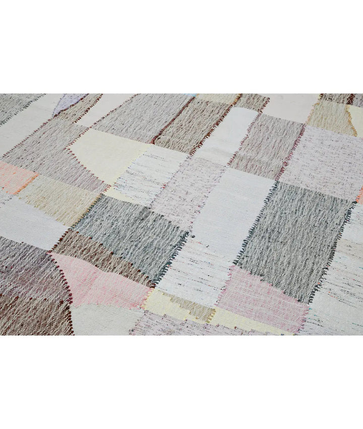 Hand Woven Modern Lily Cotton Kilim Rug 8' 3" x 11' 8" - No. AT15105
