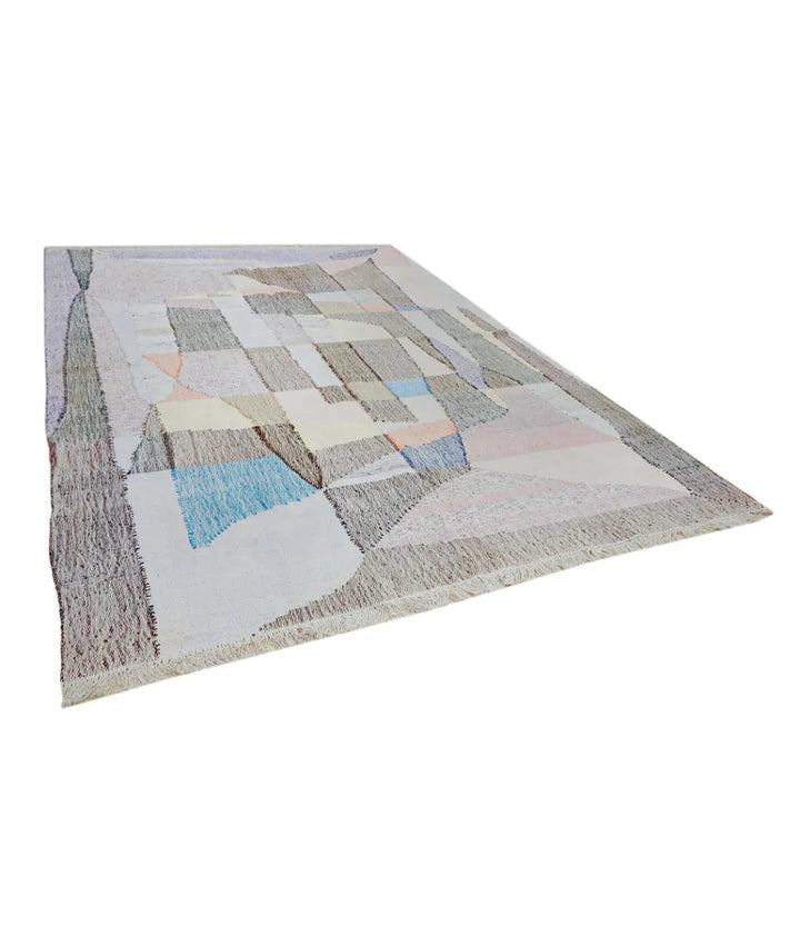 Hand Woven Modern Lily Cotton Kilim Rug 8' 3" x 11' 8" - No. AT15105