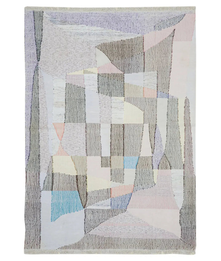 Hand Woven Modern Lily Cotton Kilim Rug 8' 3" x 11' 8" - No. AT15105