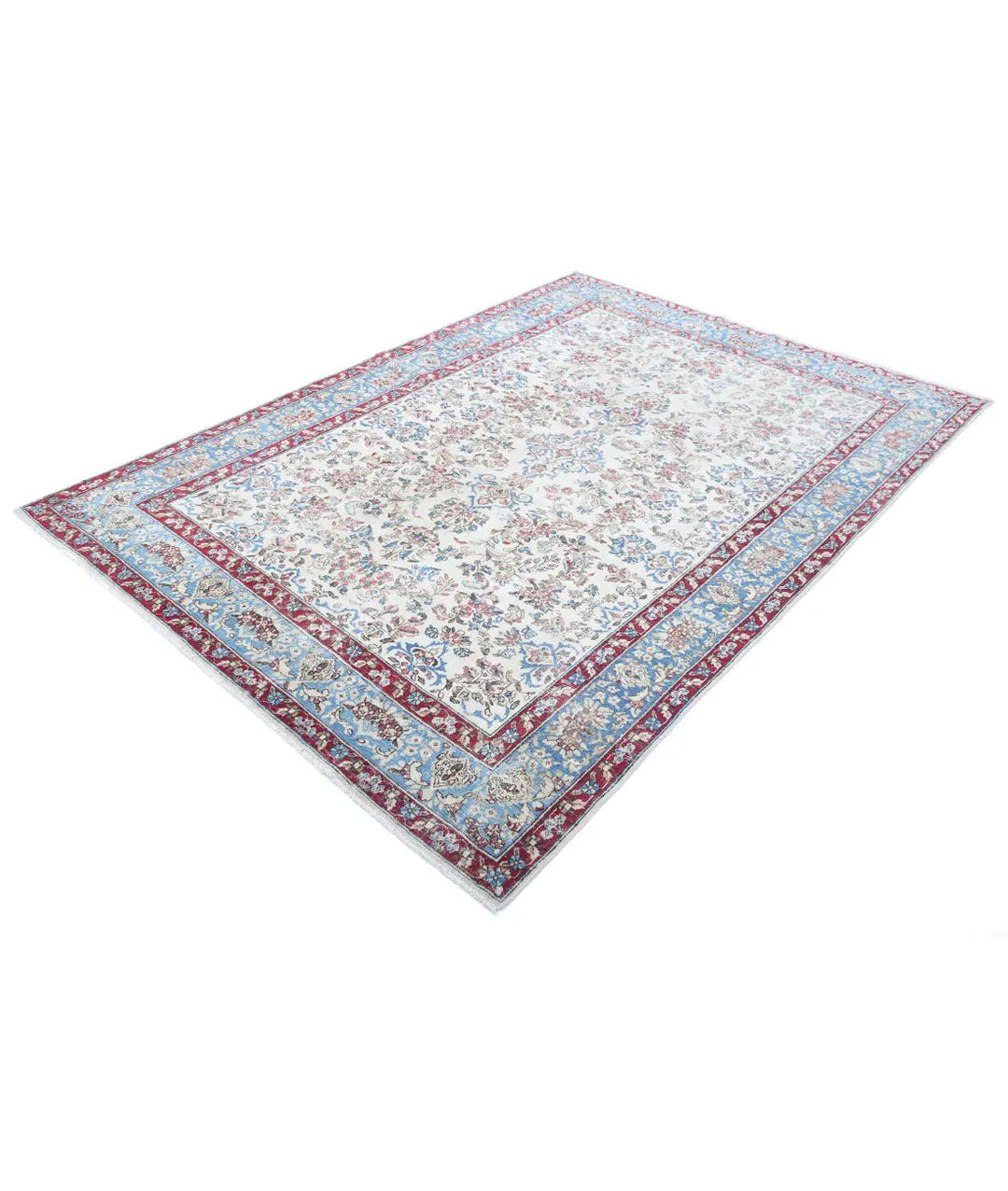 Afghan Vintage Distressed Rug 5' 10" x 8' 6" Hand-Knotted | No. AT85569