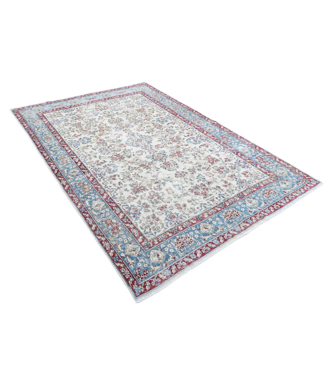 Afghan Vintage Distressed Rug 5' 10" x 8' 6" Hand-Knotted | No. AT85569