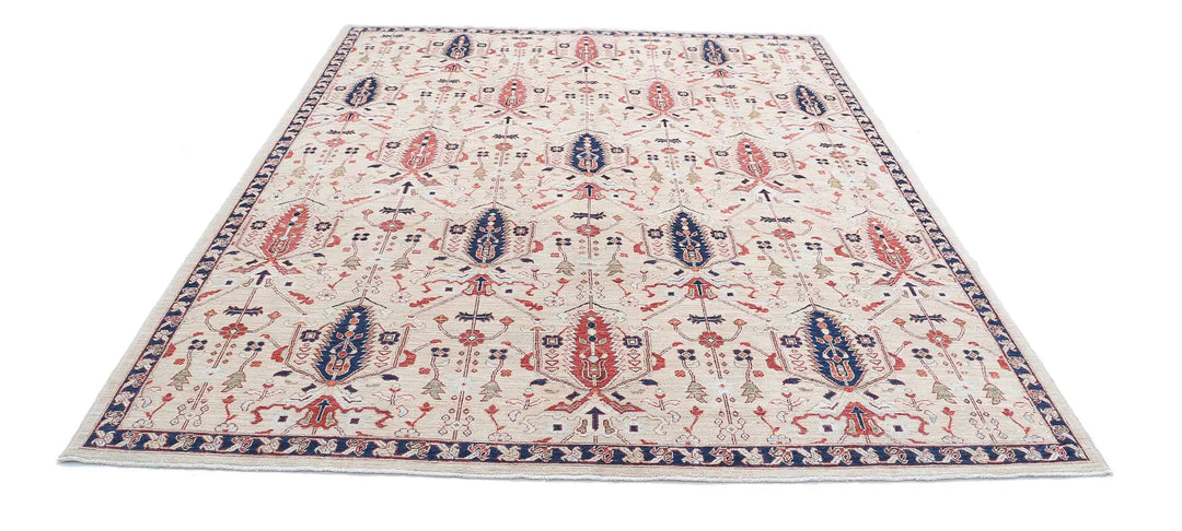 Afghan Ziegler Rug 8' 1" x 9' 11" Hand-Knotted | No. AT48818