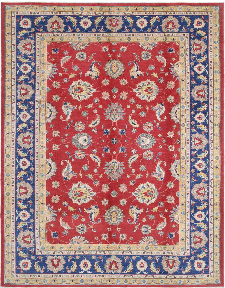 Afghan Ziegler Rug 10' 1" x 13' 2" Hand-Knotted